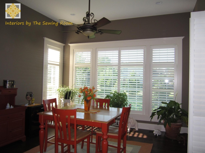 Home Window Treatment Ideas:  Sliding Glass Door Shutters - Interiors by The Sewing Room