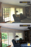 Before & After:  Living Room Drapes Add a Softness to Blinds - Interiors by The Sewing Room
